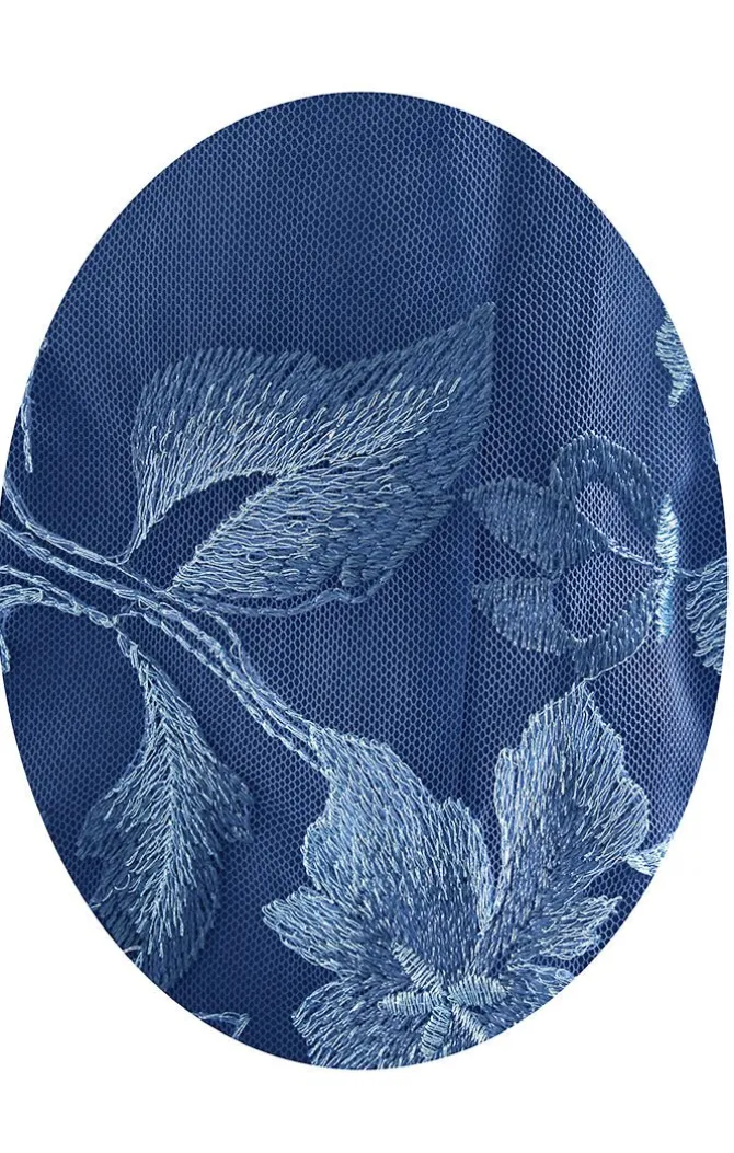 3/4 Sleeve Embroidered Mock Twinset With Hook Neck Closure And Scoop Neck Solid Tank