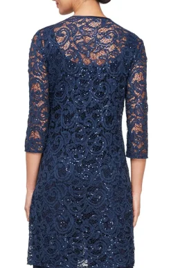 3/4 Sleeve Twinset With Scoop Neck Tank & Illusion Duster Jacket