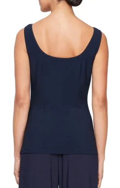 3/4 Sleeve Twinset With Scoop Neck Tank & Illusion Duster Jacket