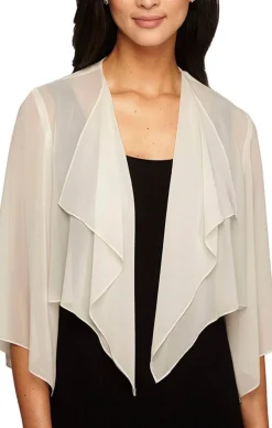 Chiffon Cover-Up Bolero Jacket With Cascade Hem Detail