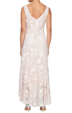 Chiffon Jacket Dress With High/Low Tulip Hem Skirt & Open Cascade Jacket