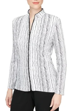 Drizzle Printed Zip Jacket With Long Sleeves