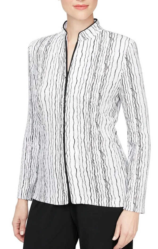 Drizzle Printed Zip Jacket With Long Sleeves