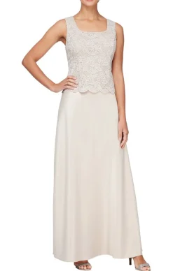 Glitter Lace & Satin Skirt Jacket Dress With Open Jacket