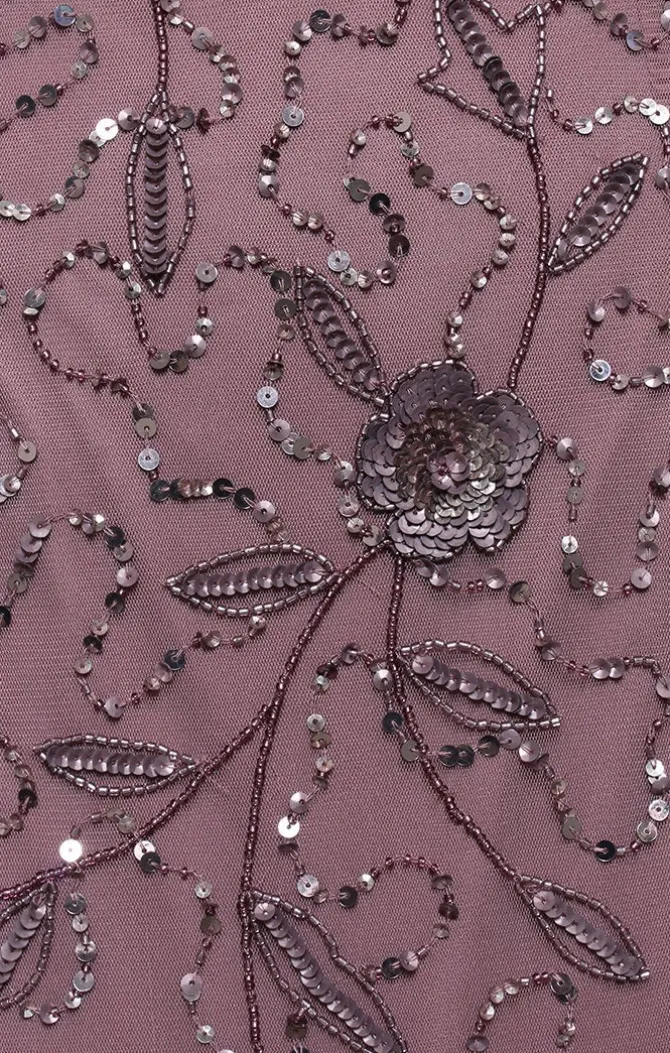 Long Halter Neck Hand Beaded Fit & Flare Gown With Godet Detail