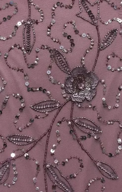 Long Halter Neck Hand Beaded Fit & Flare Gown With Godet Detail