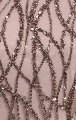 Long Sleeveless Hand-Beaded Gown