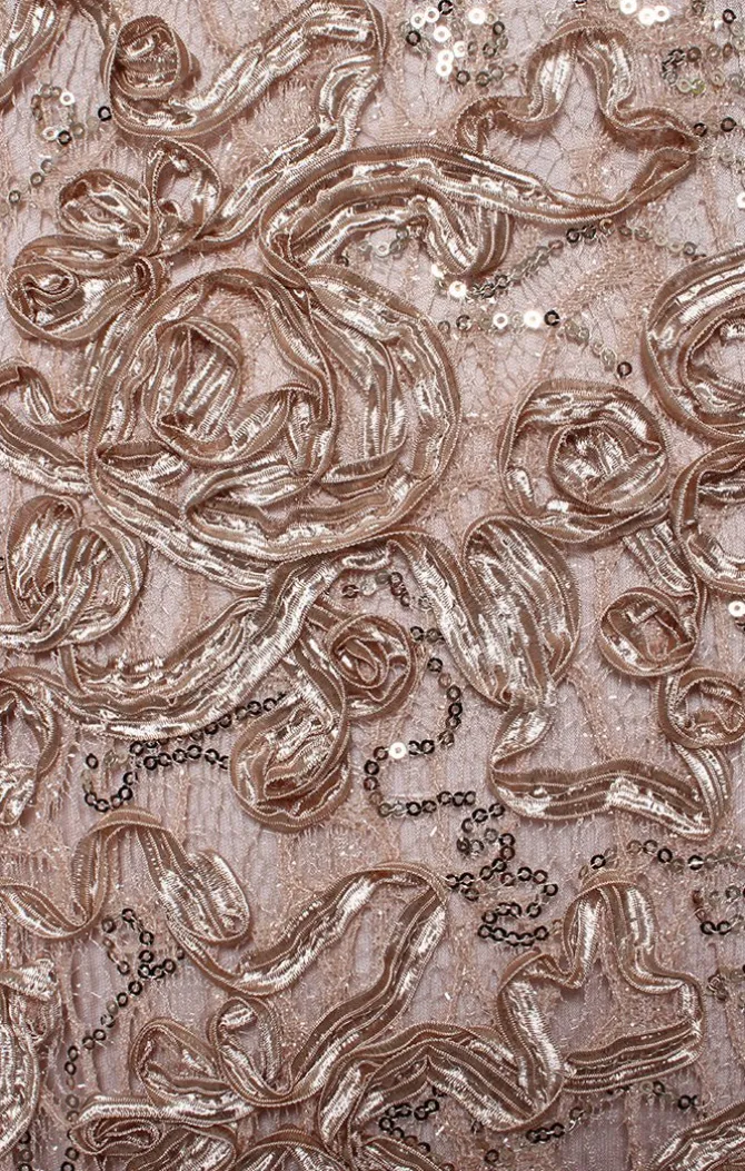 Long Soutache Sweetheart Neckline Dress With Cap Sleeves And Shawl