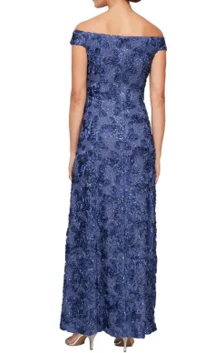 Long Tte Sequin Lace Off-The-Shoulder Dress