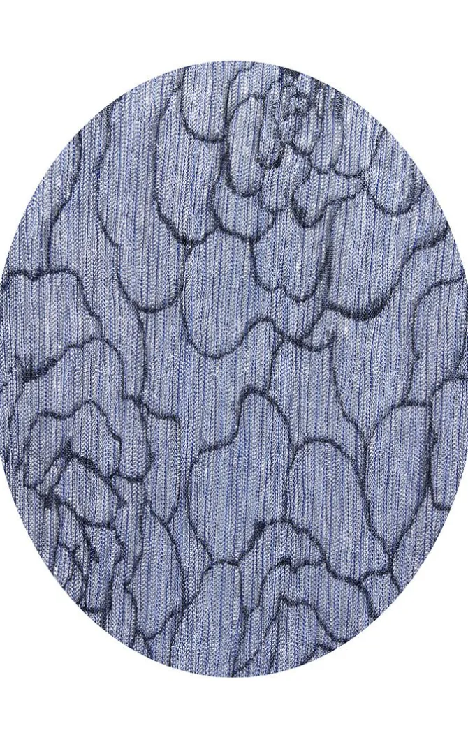 Metallic Knit Blouse With Pointed Double Tier Hem