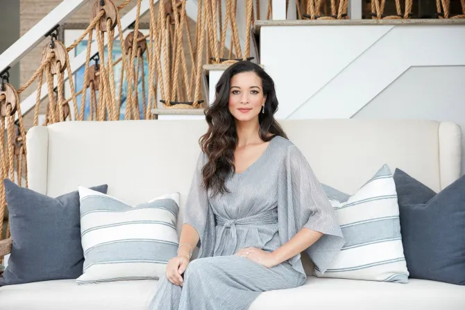 Metallic Knit Blouse With Tie Waist Detail