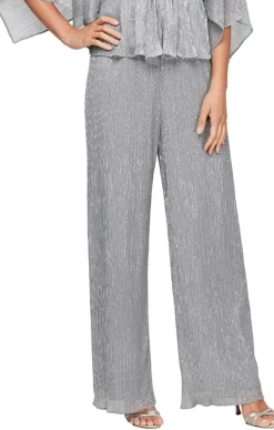 Metallic Knit Straight Leg Pant