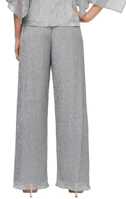Metallic Knit Straight Leg Pant