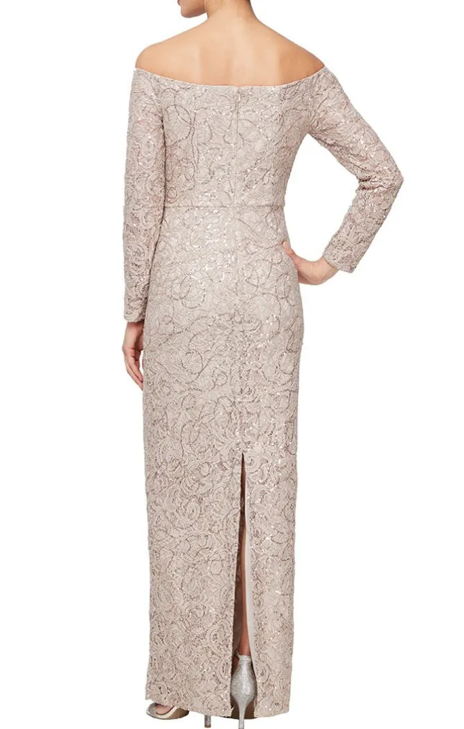 Off The Shoulder Column Dress With Cording Detail