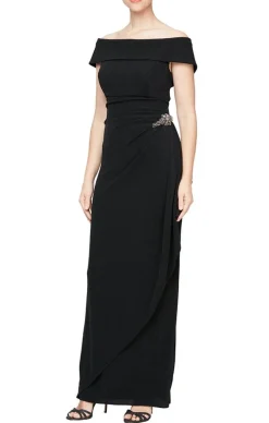 Off-The-Shoulder Metallic Knit Dress