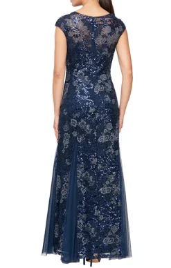 Petite Cap Sleeve Embroidered Fit And Flare Dress With Godet Detail Skirt & Shawl