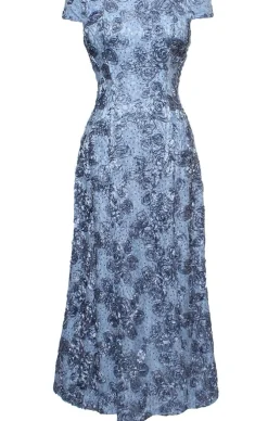 Petite Long Rosette Off The Shoulder Dress