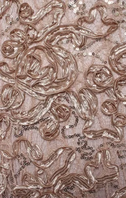 Petite Long Soutache Sweetheart Neckline Dress With Cap Sleeves And Shawl