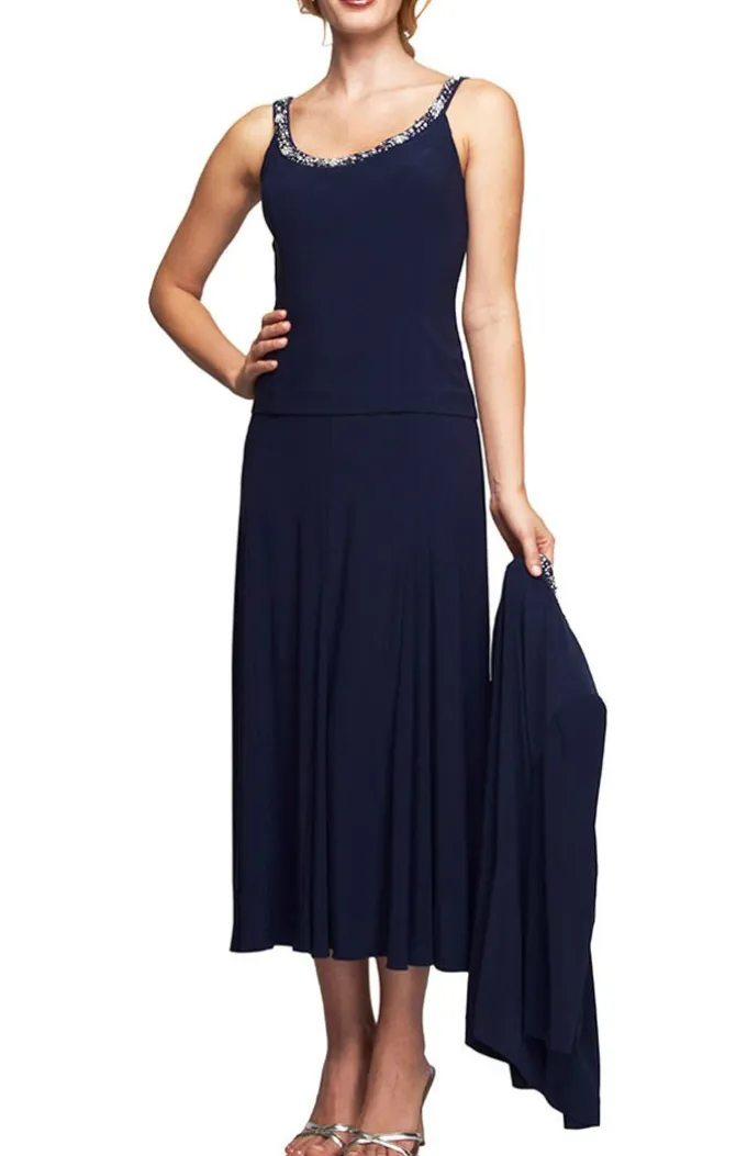 Petite Matte Jersey Jacket Dress With Beaded Trim Detail