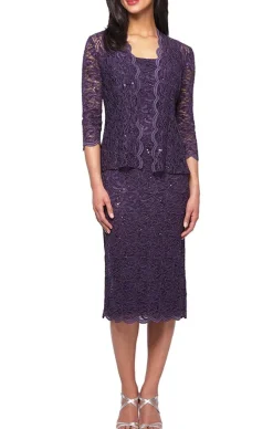 Petite Sheath Lace Jacket Dress