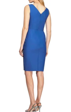 Petite Side Ruched Compression Collection Dress With Surplice Neckline & Beaded Detail At Hip