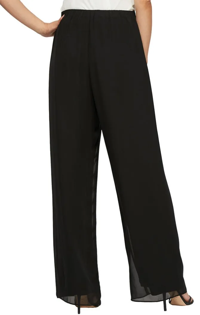 Petite Straight Leg Chiffon Pant