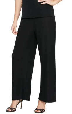 Petite Straight Leg Metallic Knit Pant