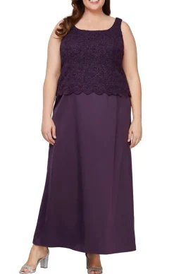 Plus Glitter Lace & Satin Skirt Jacket Dress With Open Jacket