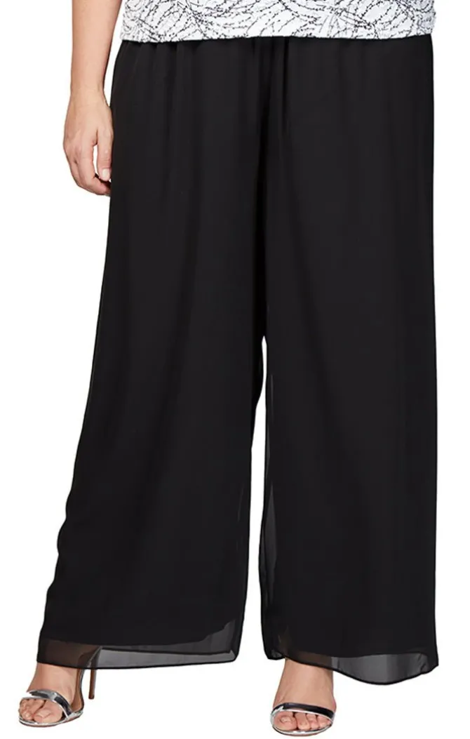 Plus Silky Chiffon Basic Pant