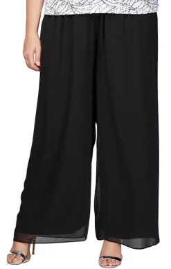 Plus Straight Leg Chiffon Pant