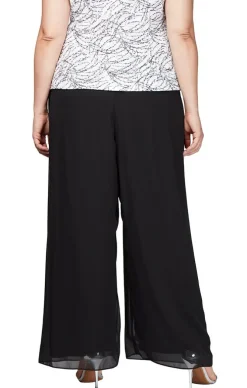 Plus Straight Leg Chiffon Pant