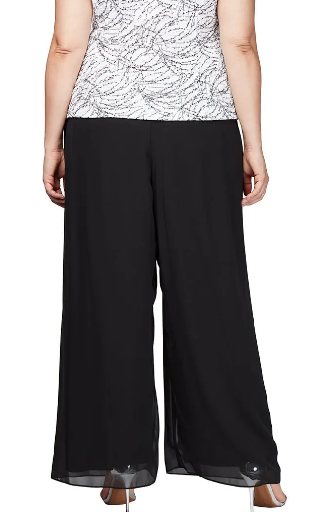 Plus Straight Leg Chiffon Pant