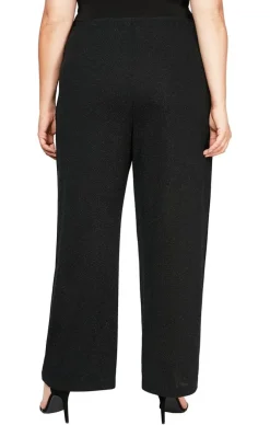 Plus Straight Leg Metallic Knit Pant