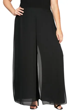 Plus Wide Leg Carwash Chiffon Pant