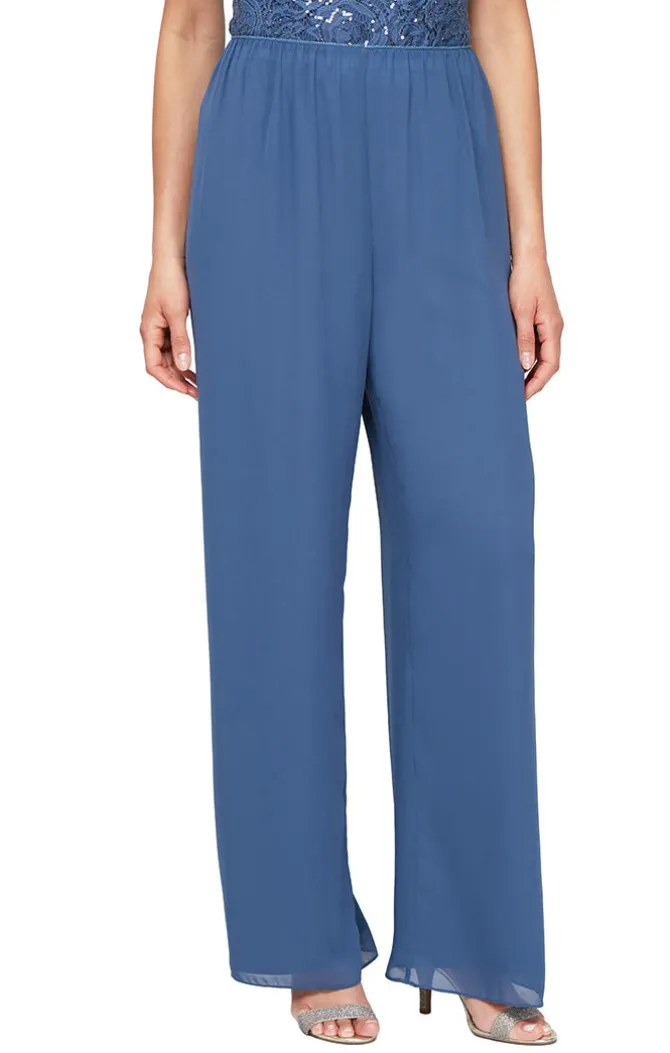 Straight Leg Chiffon Pant