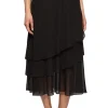 Tea-Length Asymmetric Triple Tier Chiffon Skirt