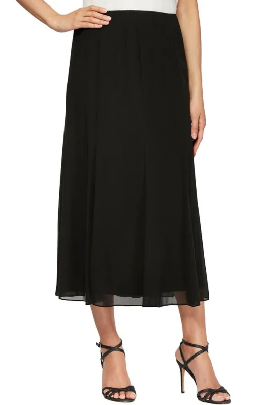 Tea-Length Panel Chiffon Skirt