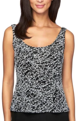 Textured Mandarin Neck Glitter Knit 3/4 Sleeve Twinset