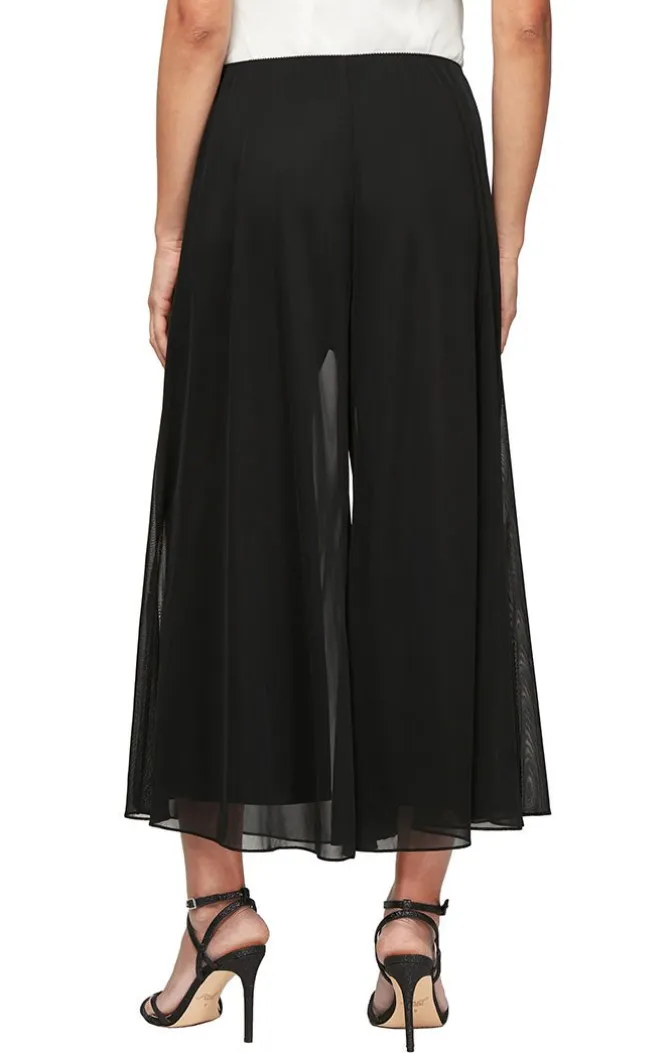Wide Leg Cropped Length Mesh Pant